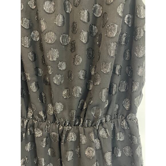 Gap Dress Size XS Black Shiny Pattern Sleeveless Pullover Elastic Waist Knee - Picture 4 of 6
